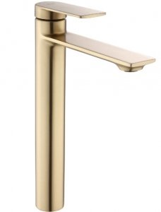 REA - Bateria umywalkowa STORM Złota Szczotkowana / Gold Brush Wysoka