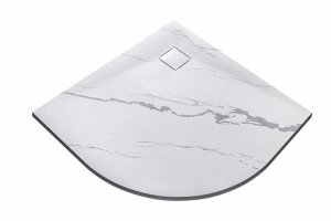 BESCO Brodzik półokrągły Vexo Marble 90x90 VM-90-90-P