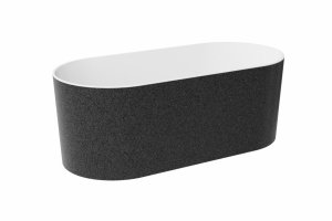 BESCO Wanna wolnostojąca Lova Glam 160 grafitowa + klik-klak chrom #WWM-160LGKS