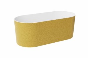 BESCO Wanna wolnostojąca Lova Glam 160x74 złota + klik-klak chrom #WWM-160LZKS