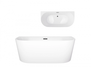 CORSAN Wanna przyścienna MONO Slim 160 cm Korek klik klak GunMetal E029LSGM 