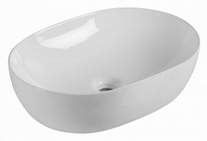 JELLOW - umywalka nablatowa CADIZ owalna 58x40 cm, kolor biały CE-U-019-11-58