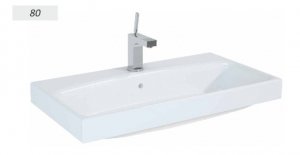 AQUAFORM - umywalka meblowa MADRID 80 z przelewem biała  AQ.448-0761180
