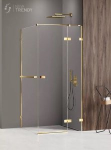 NEW TRENDY Kabina prysznicowa 90x90x200 AVEXA GOLD SHINE z wieszakiem relingowym EXK-3170/EXK-3200