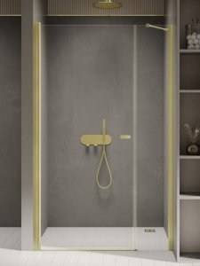 NEW TRENDY Drzwi wnękowe NEW SOLEO LIGHT GOLD PLUS 1D U 120x195 czyste 6mm Active Shield 2.0  wsp. prostopadły D-0942A-WP
