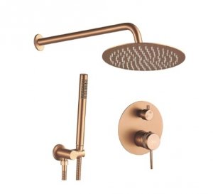 REA - Zestaw natryskowy podtynkowy LUNGO GRIP Miedziany Szczotkowany + BOX