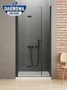 NEW TRENDY Drzwi wnękowe prysznicowe składane NEW SOLEO BLACK 80x195 D-0221A