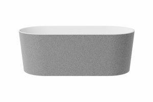 BESCO Wanna wolnostojąca Lova Glam 160x74 srebrna + klik-klak chrom #WWM-160LSKS