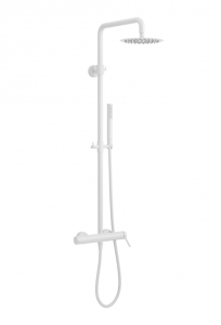 EXCELLENT PI zestaw prysznicowy ścienny z deszczownicą 25 cm, biały mat AREX.1281WH