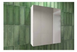 AQUAFORM - szafka łazienkowa wisząca z lustrem 1D 2S OTTIMA 50 biały połysk 50x60x15  AQ.401-1505011