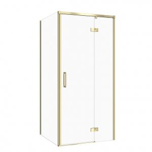 CERSANIT SET C268: KABINA PROSTOKĄTNA LARGA BY CERSANIT 80x90X195 PRAWA ZŁOTY MAT SZKŁO TRANSPARENTNE S601-464