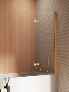 NEW TRENDY Parawan nawannowy New Soleo Gold Brushed, dwuelementowy 100x140 P-0173