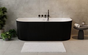 BESCO Wanna wolnostojąca Leya B&W 170x78 + maskownica odpływu złota #WASB-170LZL