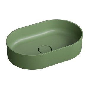 OMNIRES Share Umywalka nablatowa z kompozytu 55 x 36 cm OVO M+ OVOUNOL olive (OL)