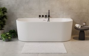 BESCO Wanna przyścienna Leya 170x78 + maskownica odpływu biała #WAS-170-LBI