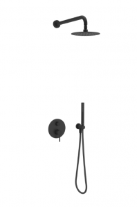 EXCELLENT PI zestaw prysznicowo-wannowy podtynkowy 2 funkcyjny z deszczownicą 20 cm, czarny mat AREX.SET.1245BL
