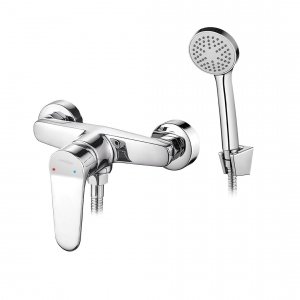 KUCHINOX - Bateria natryskowa ATEZ ścienna z zestawem natryskowym Chrom BTK_041D 