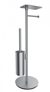 OMNIRES stojak na papier i szczotkę toaletową z półką MODERN PROJEKT nikiel szczotkowany MP60820NI