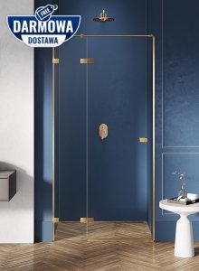 NEW TRENDY - Drzwi prysznicowe wnękowe AVEXA GOLD 100cm EXK-1718/19 