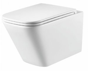 AQUAFORM - miska wc GETAFE STORM Rimless z deską duroplastową SLIM wolnoopadającą, kolor biały  CE-MW-002-11-STORM