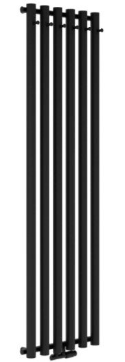 AQUAFORM - Grzejnik łazienkowy ASAMI PLUS pionowy 1500X422 682W / przył. dolne 50MM z wieszakami czarny  GRŁ-G/AP-1500X422-C