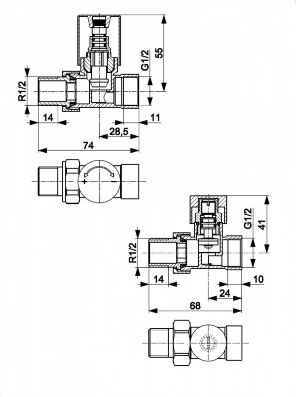 ARMATURA KRAKÓW KFA zestaw grzejnikowy, prosty Komfort PRO, BIAŁY 758-030-44-BL