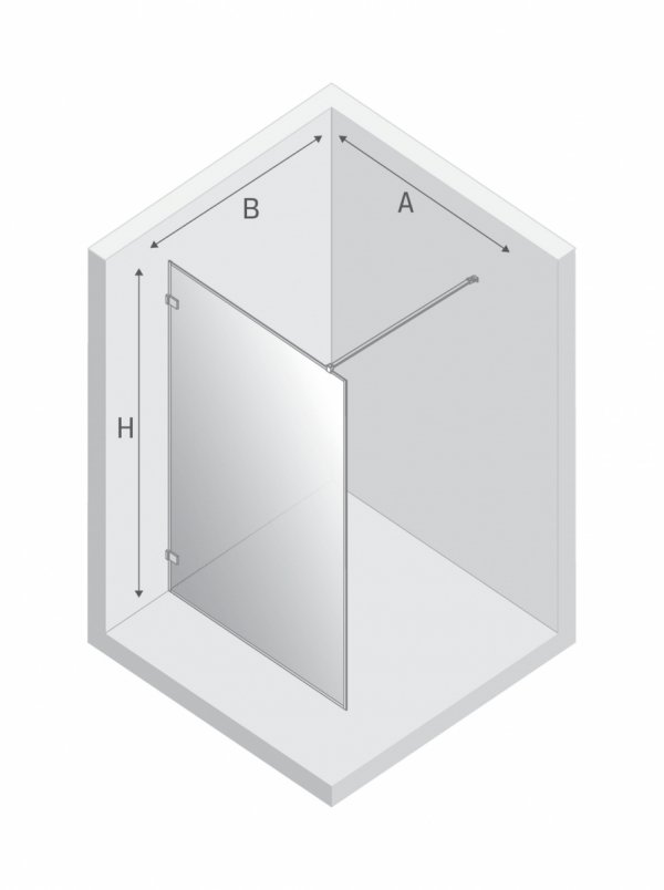 NEW TRENDY Kabina prysznicowa walk in Avexa White, jednoelementowa 100x200 Grubość szkła 8mm EXK-2931