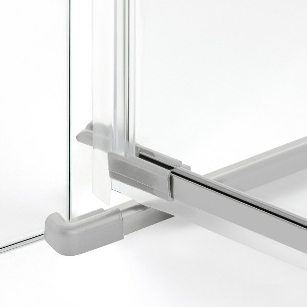 NEW TRENDY Drzwi wnękowe AVEXA NICKEL BRUSHED 1D L 80x200 szkło czyste 6mm Active Shield 2.0 EXK-8457