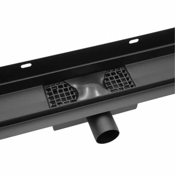 AQUALINE Odpływ liniowy przyścienny 2w1 ze stałym syfonem czarny 70cm LS04BK700
