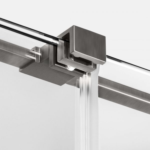 NEW TRENDY Drzwi wnękowe SMART GUNMETAL BRUSHED 2D U 160x200 szkło czyste 8mm Active Shield 2.0 EXK-7836