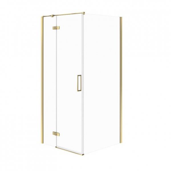 CERSANIT - Kabina kwadratowa narożna CITY by Cersanit 80x80x195 ZŁOTA szkło transparentne LEWA  S584-110