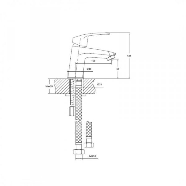 INVENA - Bateria umywalkowa MALTA  BU-27-001-A