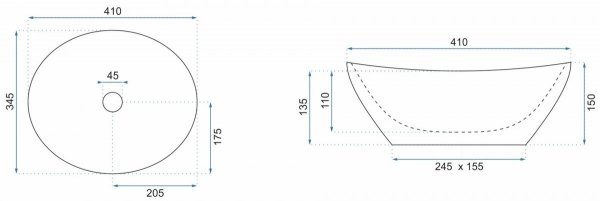 REA - Umywalka ceramiczna nablatowa STELLA biała