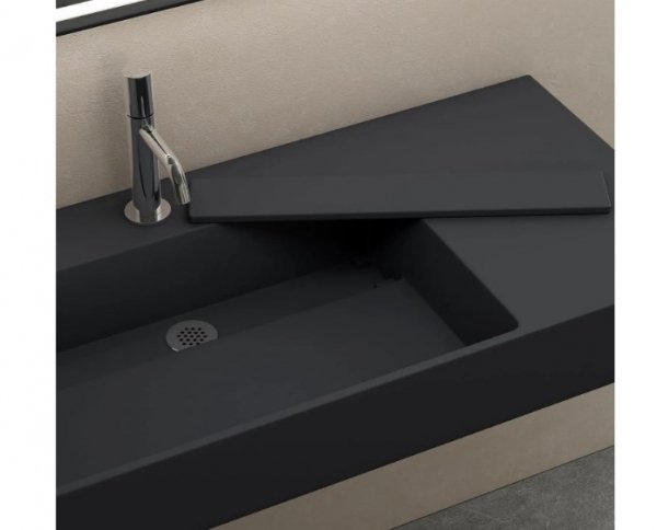 REA - Umywalka konglomeratowa ARCHI 90 CM szary mat