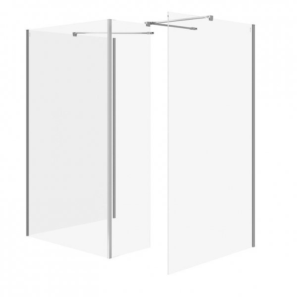 CERSANIT - SET B808: Kabina Walk-In MILE z ruchomą ścianką chrom 90x90x90x30x200  S601-195