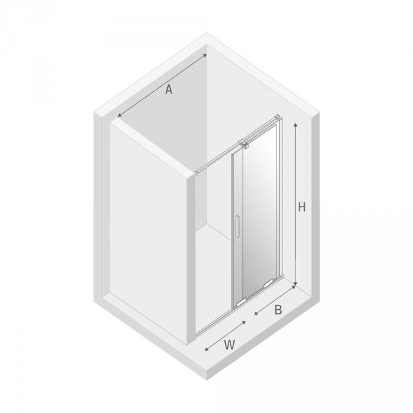 NEW TRENDY Drzwi prysznicowe przesuwne SMART BLACK 100x200 EXK-4109