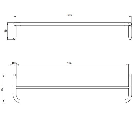 DEANTE - Wieszak na ręcznik podwójny - ścienny SILIA stal szczotkowana ADI_F631 