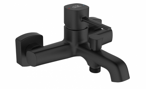 LAVEO Pola - bateria wannowa ścienna bez zestawu natryskowego czarny BAP_710D