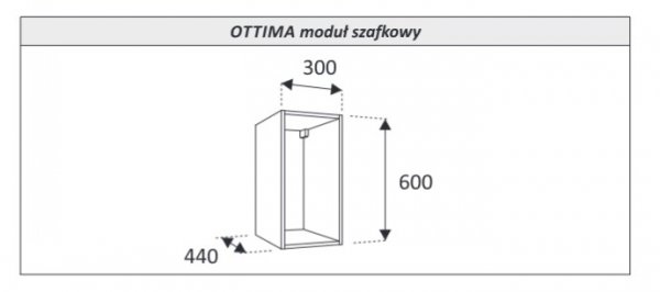 AQUAFORM - moduł szafkowy otwarty OTTIMA 30x60x44 Biały  AQ.401-1603011