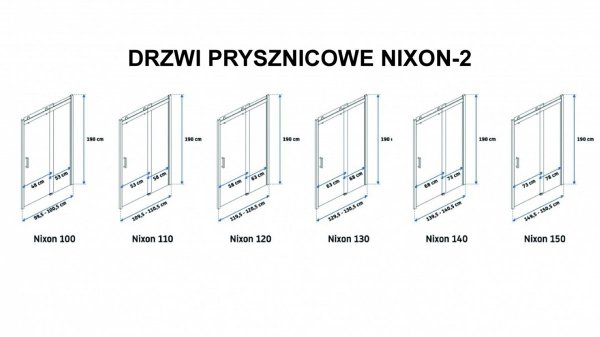 REA - Kabina NIXON - 2 prostokątna EASY CLEAN PREMIUM / drzwi 140 + ścianka 80 /