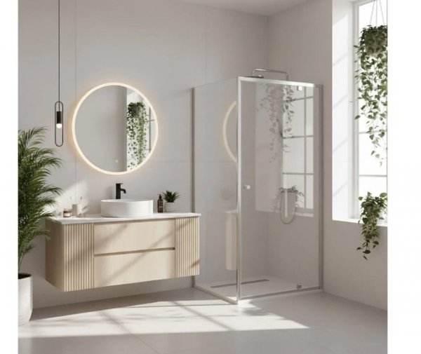REA - Kabina Prysznicowa PRIMO SWING CHROM uchylne drzwi 90 + ścianka 90