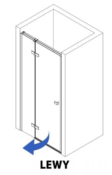 REA - Drzwi prysznicowe ATLAS 80 Chrome LEWE