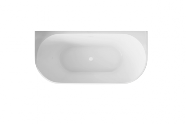 INVENA Wolnostojąca przyścienna wanna Astri, 160cm, w komplecie z syfonem, korkiem oraz estetycznym przelewem AN-03-16U-F