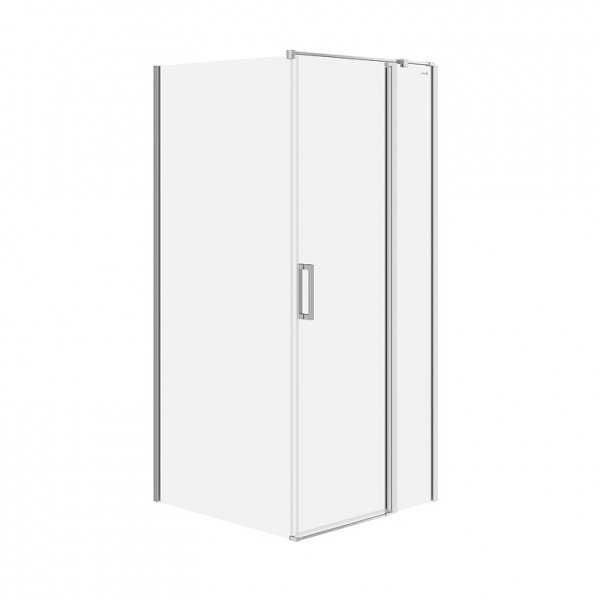 CERSANIT - Set B848 - Kabina kwadratowa MODUO na zawiasach 90x90X195  PRAWA  Chrom szkło transparentne  S601-213
