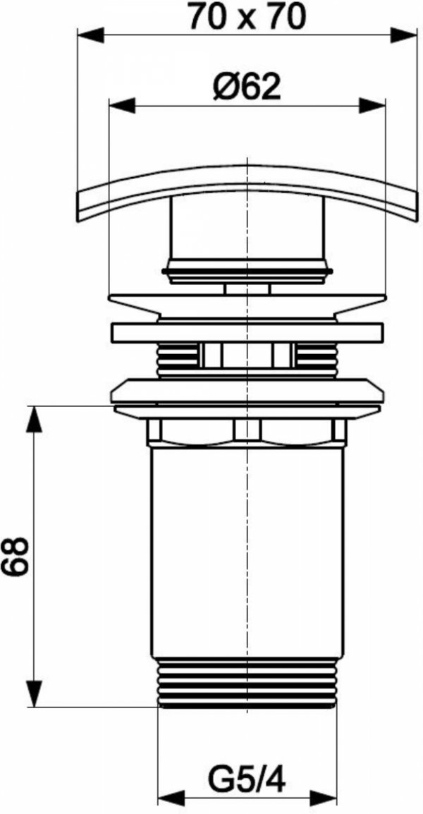 Armatura Kraków Spust korek klik-klak czarny mat kwadrat z przelewem 660-454-81