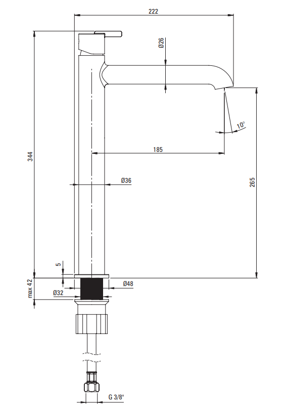 DEANTE - Bateria umywalkowa SILIA wysoka Titanium BQS_D20K