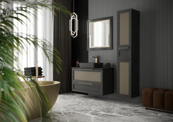 KROFAM - Lustro CHIC 100x80cm, czarny satyna CH2 CH 10095-45/43Z-W