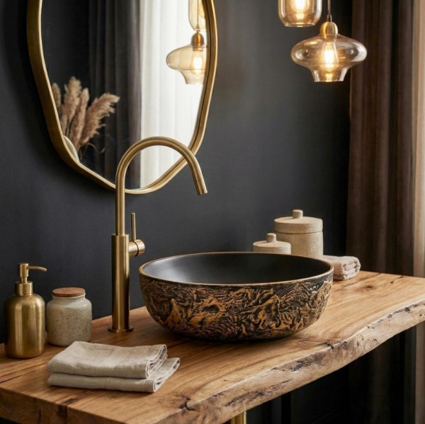 REA Umywalka nablatowa 42cm Babilon Gold 