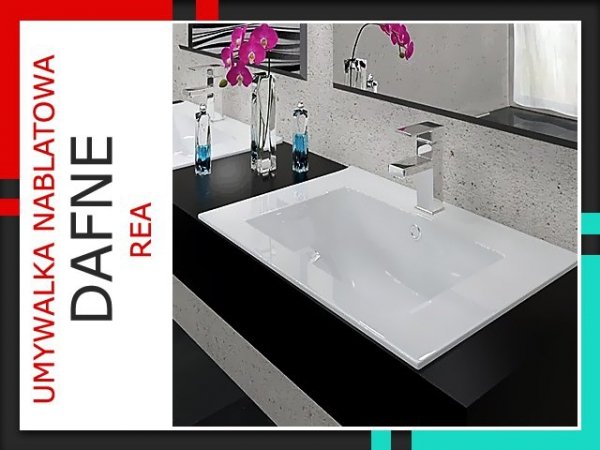 REA - Umywalka Dafne 75 wpuszczana w blat