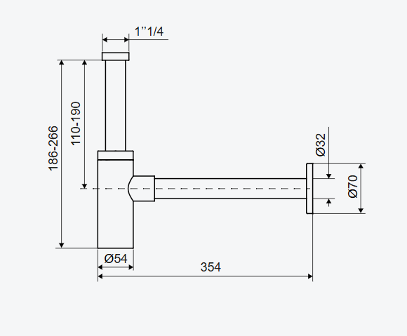 EXCELLENT D54 syfon umywalkowy, stal nierdzewna, zloty połysk INEX.2018GL